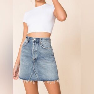 Agolde Ada Denim Mini Skirt in Riddle